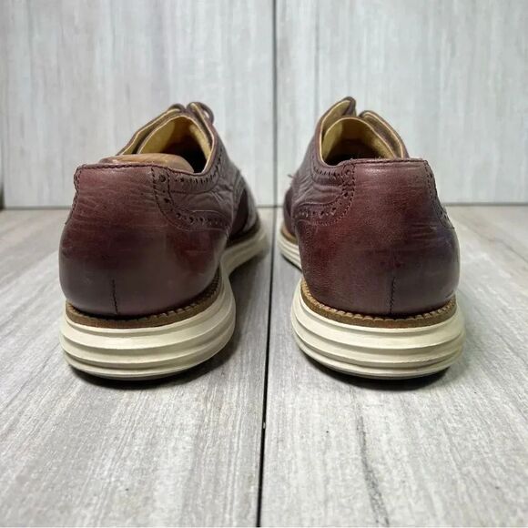Cole Haan Grand OS Original Burgundy Leather Wingtip Dress Shoes Mens Size 11.5 - Picture 7 of 10